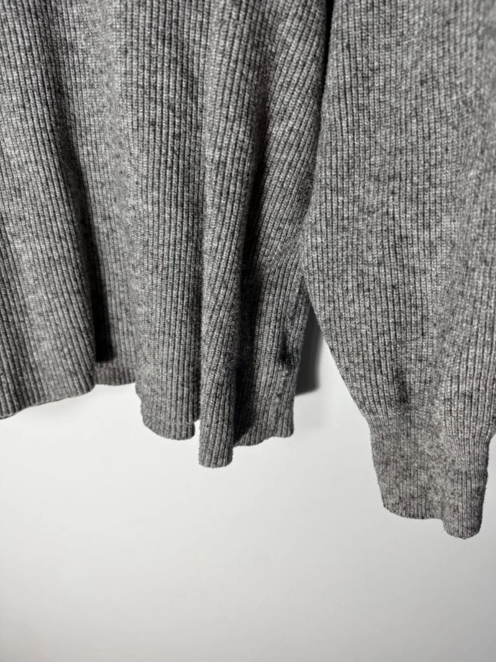 Free People Light Gray Oversized Ribbed Turtleneck Pullover Sweater Knit - S